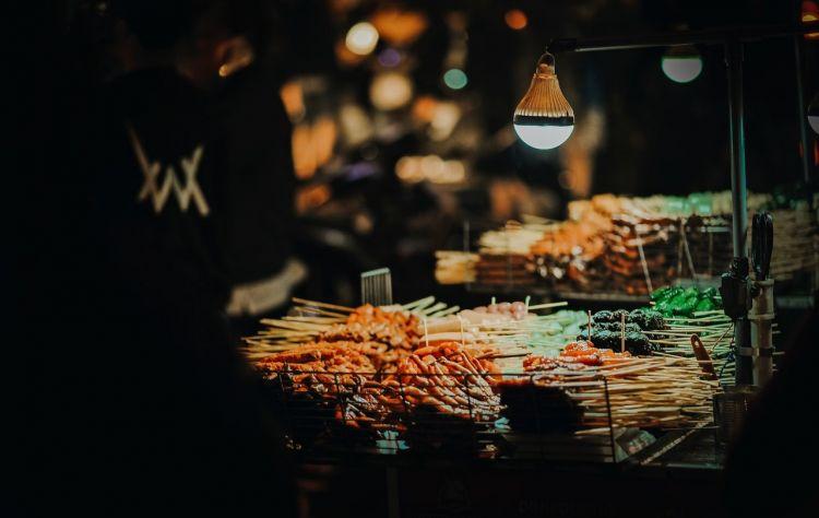 Local Filipino dishes on a table in Boracay